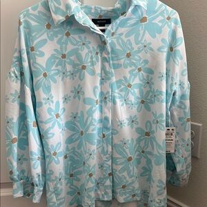 Alfani Floral Print Women's Top - Blue and White